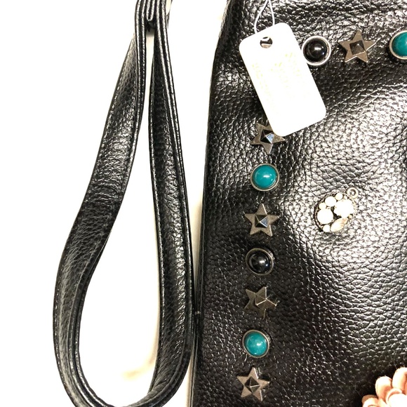 NWT Southern Sparkle Black Embellished Clutch Wristlet/Crossbody - Picture 6 of 16